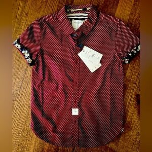 Denim & Flower Red and White Casual Button Down Shirt